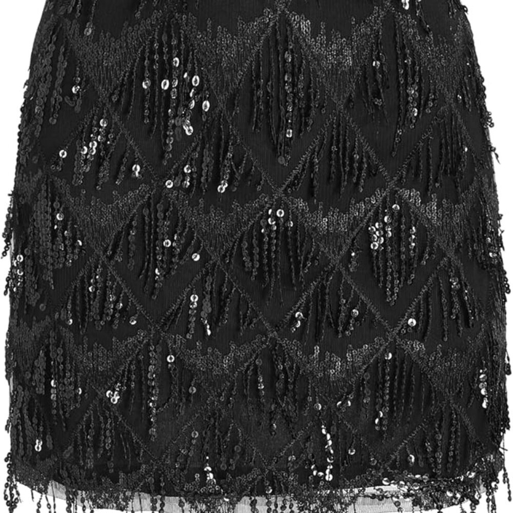Cider - Black Mid-Rise Sequin Mini Skirt
